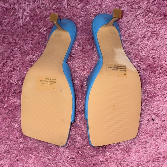 Lemonade Blue Square Toe Heels - Picture 5 of 5